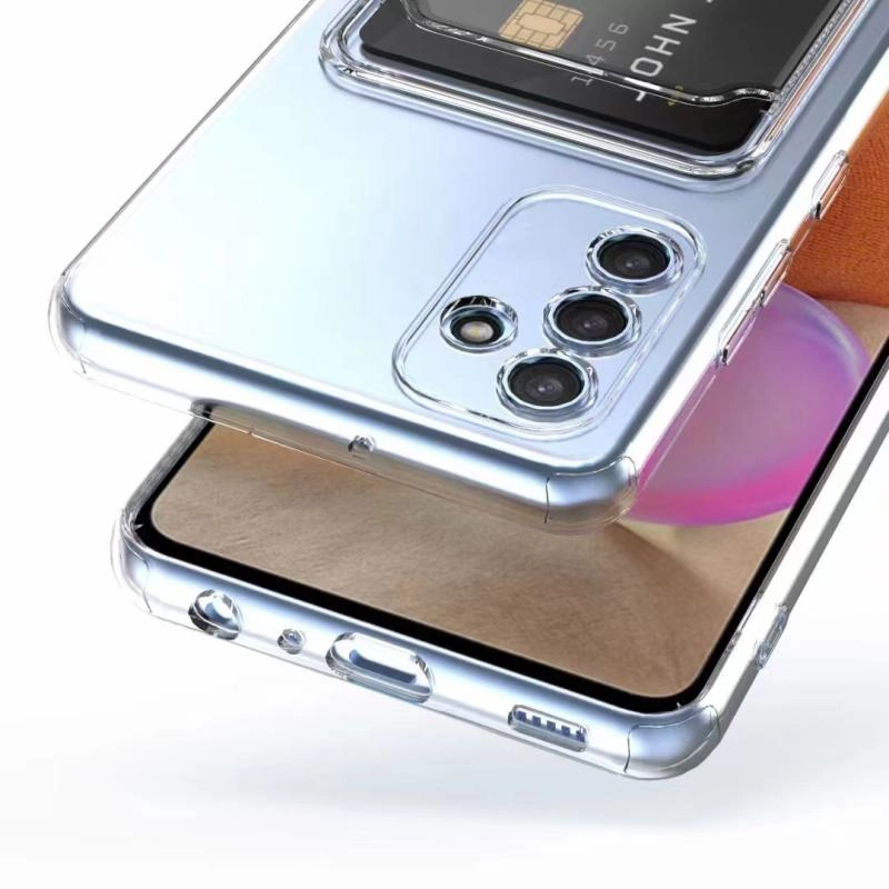 Galaxy Uyumlu A54 Kılıf Kartlıklı Şeffaf Zore Setra Clear Silikon Kapak