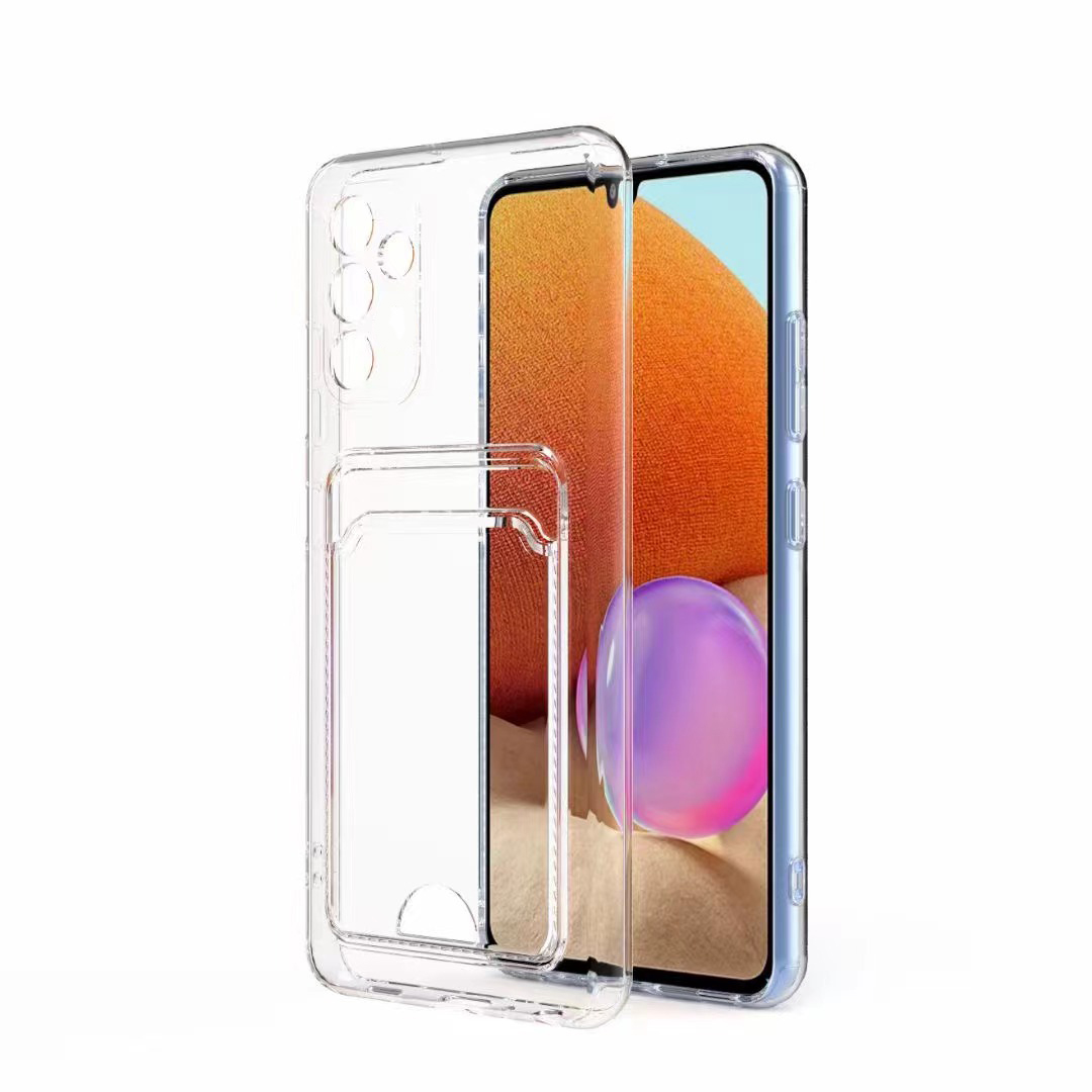 Galaxy Uyumlu A54 Kılıf Kartlıklı Şeffaf Zore Setra Clear Silikon Kapak