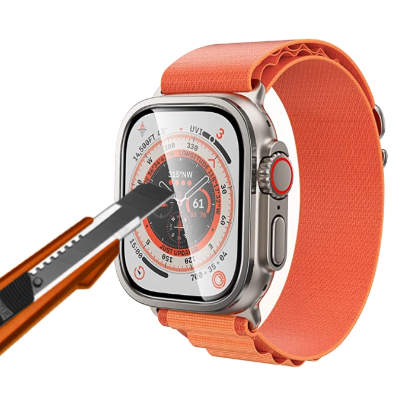 Watch Ultra 49mm Zore ALM-01 Metal Çerçeveli Ekran Koruyucu