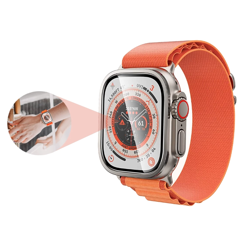 Watch Ultra 49mm Zore ALM-01 Metal Çerçeveli Ekran Koruyucu