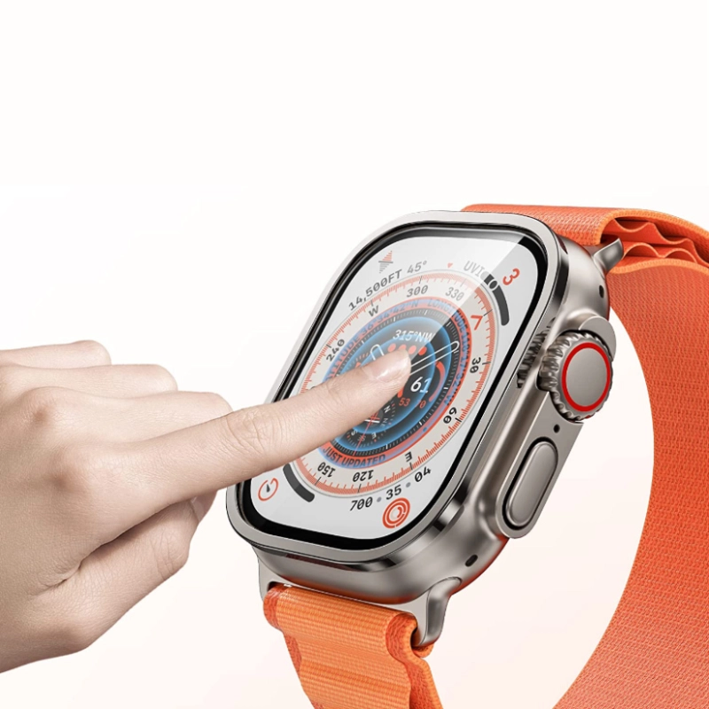 Watch Ultra 49mm Zore ALM-01 Metal Çerçeveli Ekran Koruyucu