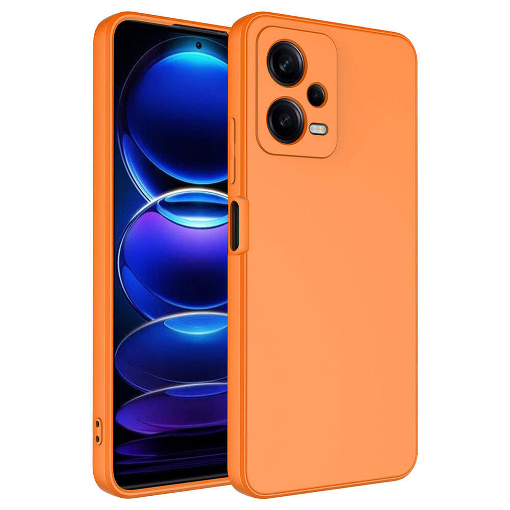 Xiaomi Uyumlu  Redmi Note 12 Pro 5G Kılıf Zore Mara Lansman Kapak-Turuncu