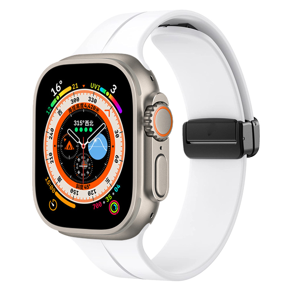 Watch Ultra 49mm Zore KRD-84 Silikon Kordon-Beyaz