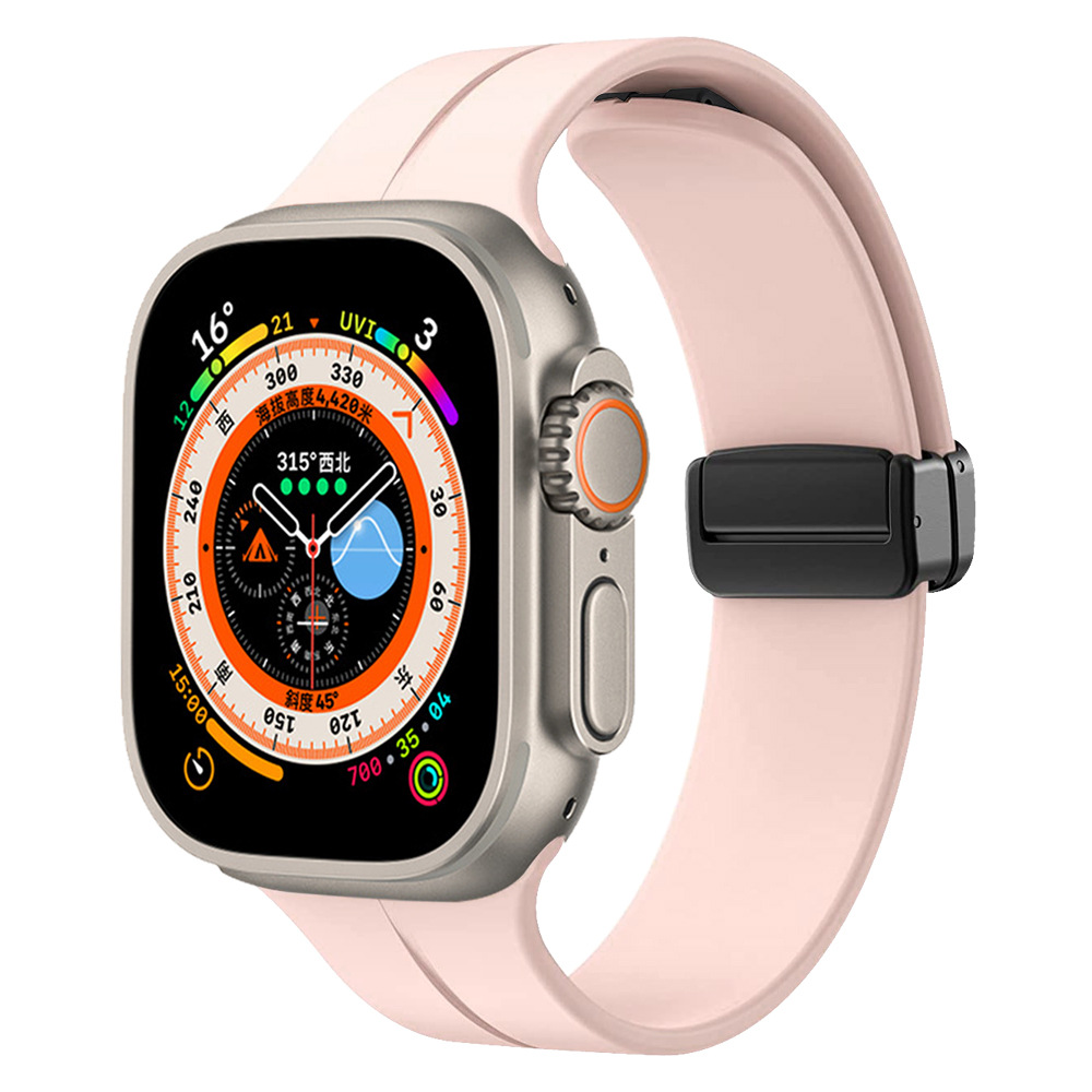 Watch Ultra 49mm Zore KRD-84 Silikon Kordon-Pembe