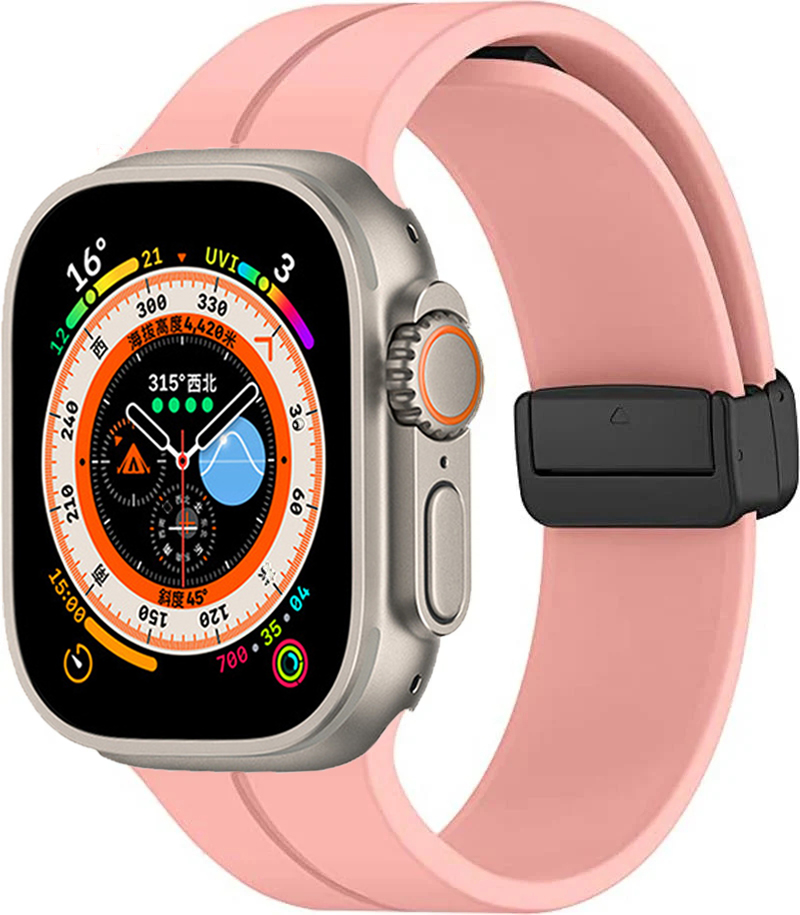 Watch Ultra 49mm Zore KRD-84 Silikon Kordon-Rose gold
