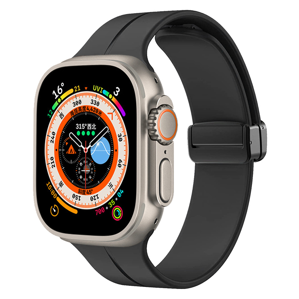 Watch Ultra 49mm Zore KRD-84 Silikon Kordon-Siyah