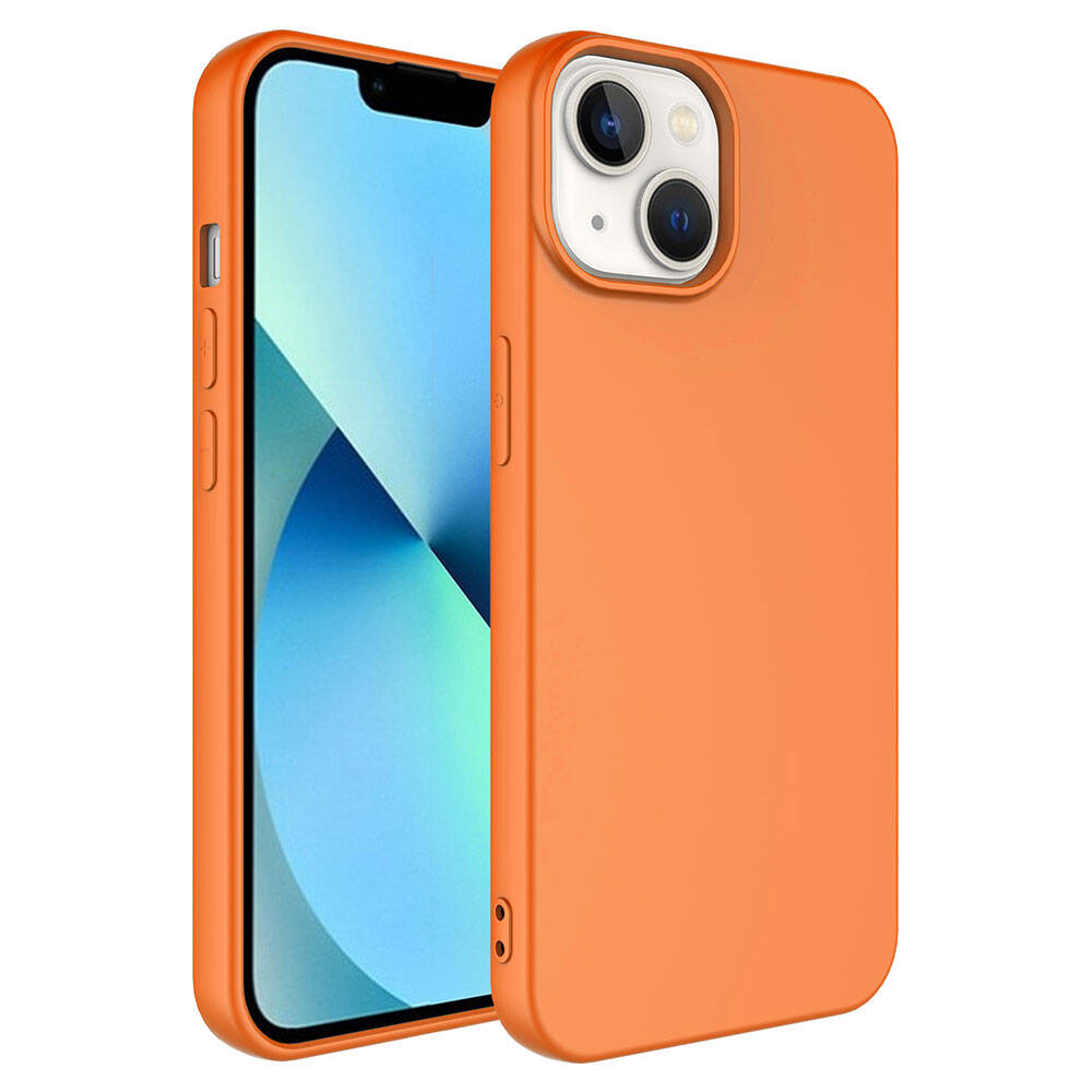 iPhone Uyumlu 14 Kılıf Zore Kamera Korumalı Mara Lansman Kapak-Turuncu