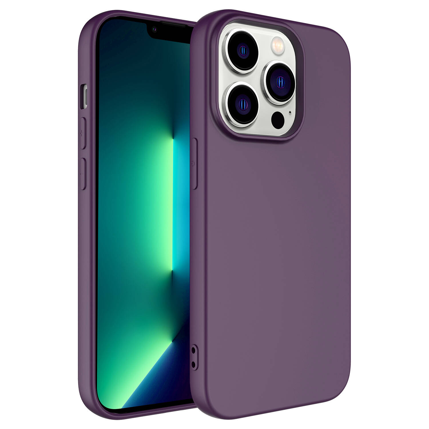 iPhone Uyumlu 14 Pro Kılıf Zore Kamera Korumalı Mara Lansman Kapak-Koyu mor