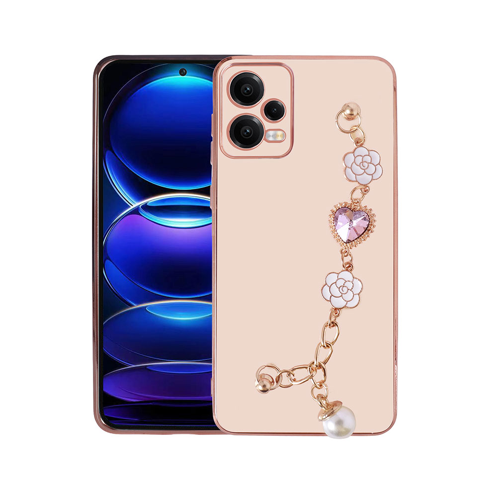 Xiaomi Uyumlu  Redmi Note 12 5G Kılıf El Tutamaçlı Kamera Korumalı Zore Taka Silikon Kapak-Pembe