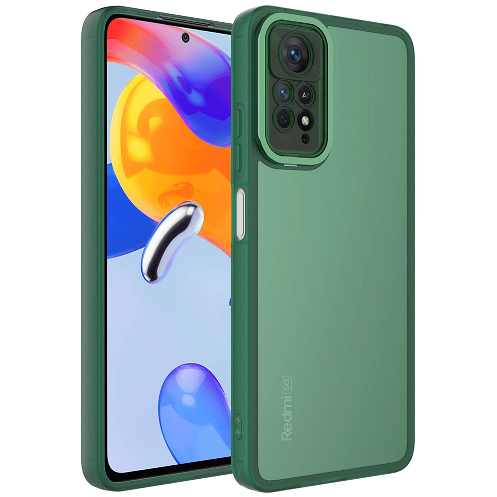 Xiaomi Uyumlu  Redmi Note 11 Pro 5G Kılıf Kamera Korumalı Transparan Zore Post Kapak-Koyu yeşil