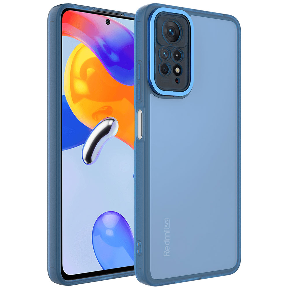 Xiaomi Uyumlu  Redmi Note 11 Pro 5G Kılıf Kamera Korumalı Transparan Zore Post Kapak-Mavi