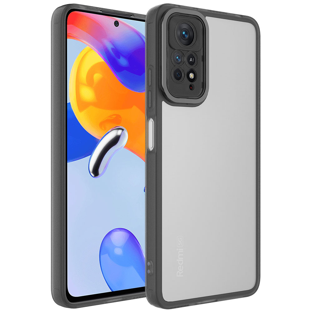 Xiaomi Uyumlu  Redmi Note 11 Pro 5G Kılıf Kamera Korumalı Transparan Zore Post Kapak-Siyah