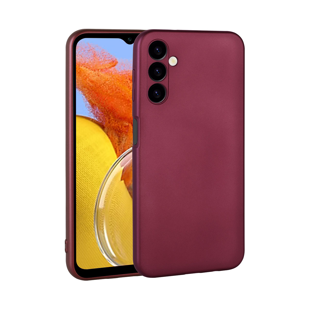 Galaxy Uyumlu M14 Kılıf Zore Premier Silikon Kapak-Mürdüm