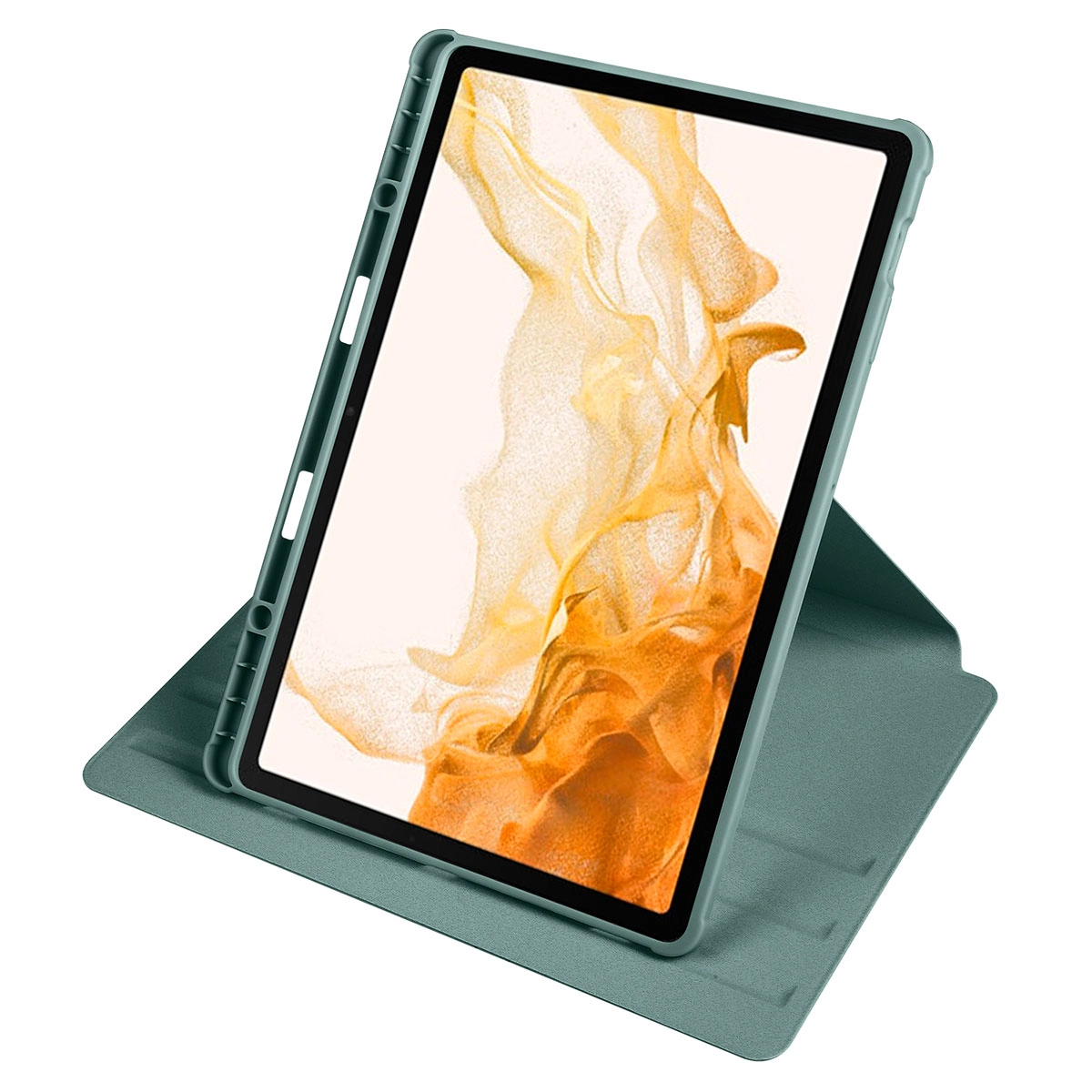 Galaxy Uyumlu Tab S7 Plus T970 Kılıf Zore Termik Kalem Bölmeli Dönebilen Standlı Kılıf
