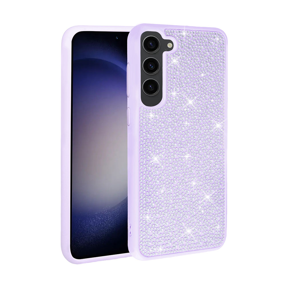 Galaxy Uyumlu S23 Plus Kılıf Parlak Taşlı Tasarım Zore Ston Kapak-Lila