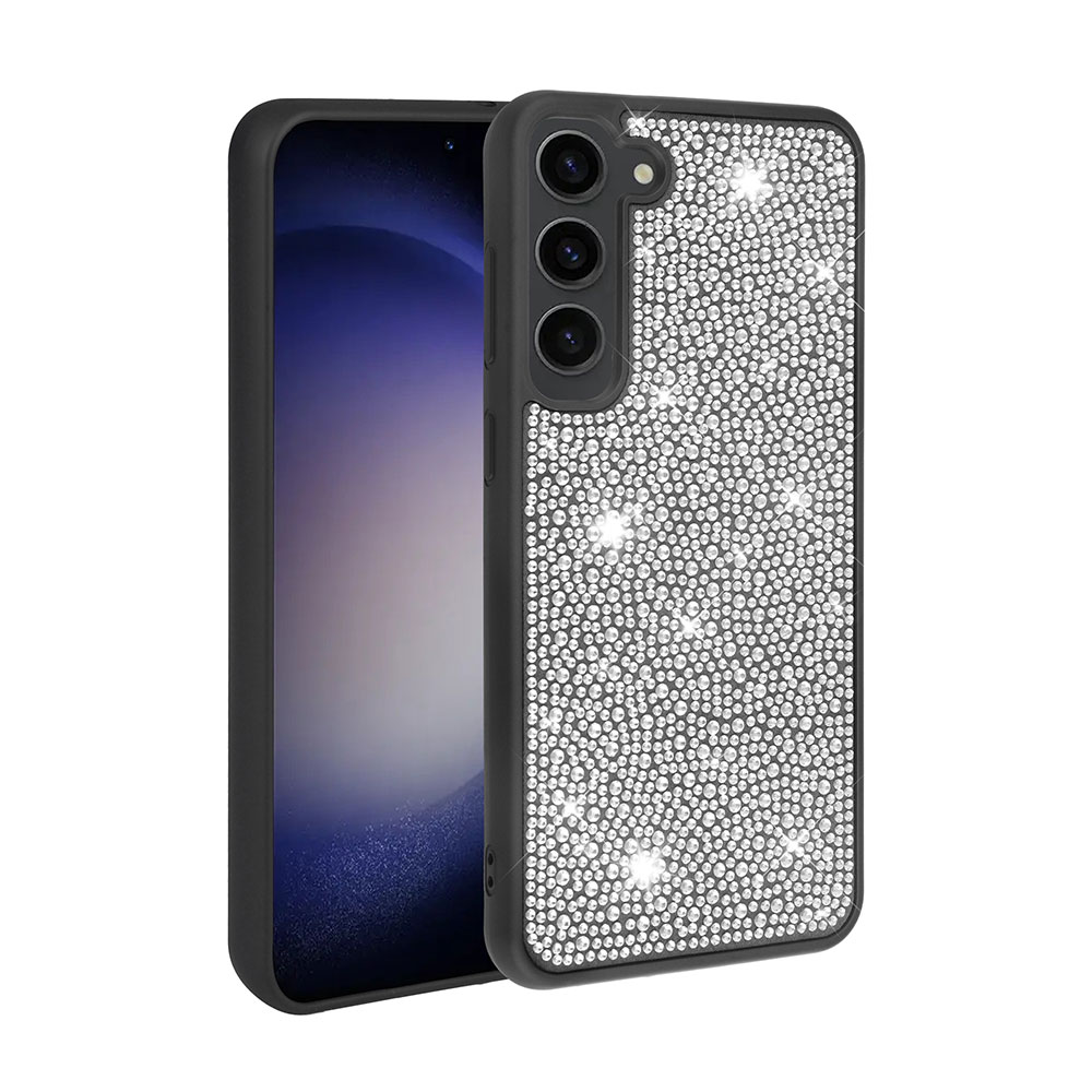 Galaxy Uyumlu S23 Plus Kılıf Parlak Taşlı Tasarım Zore Ston Kapak-Siyah