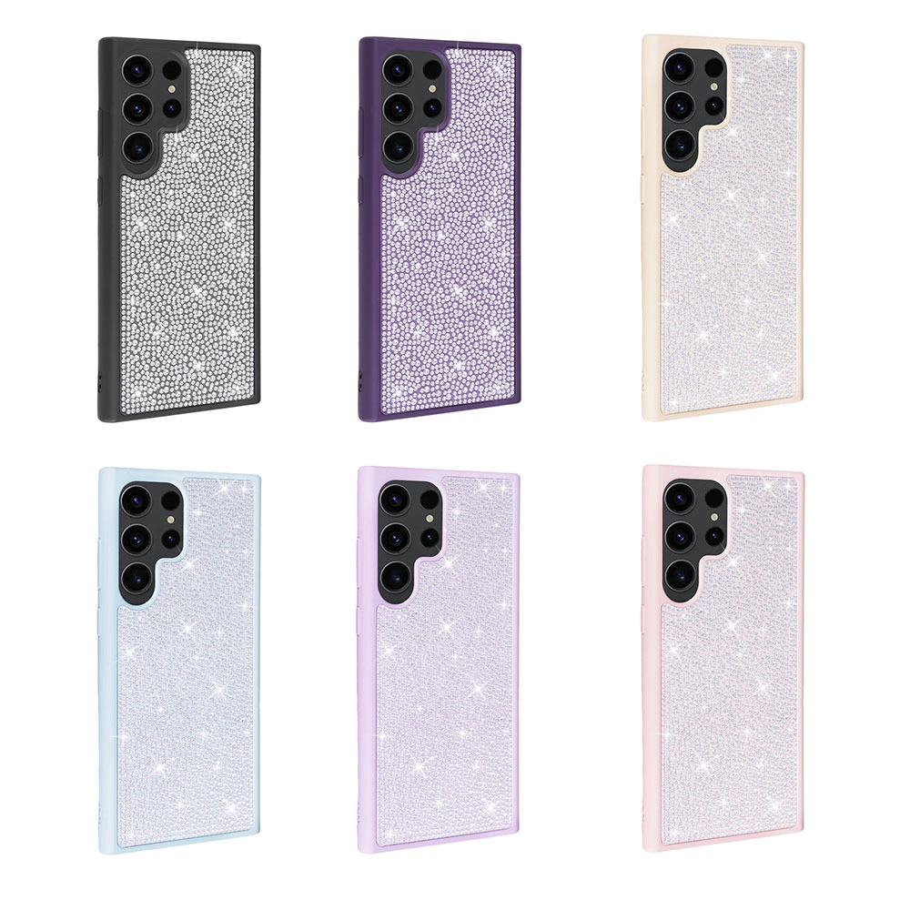 Galaxy Uyumlu S23 Ultra Kılıf Parlak Taşlı Tasarım Zore Ston Kapak
