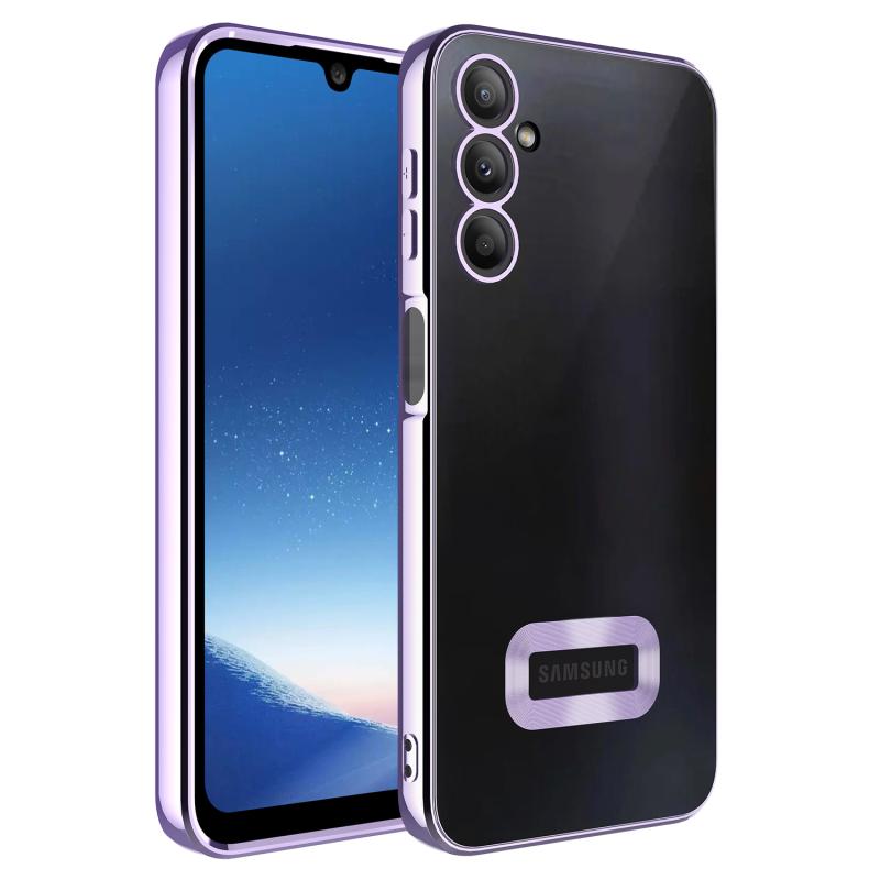 Galaxy Uyumlu A24 Kılıf Kamera Korumalı Logo Gösteren Zore Omega Kapak-Lila