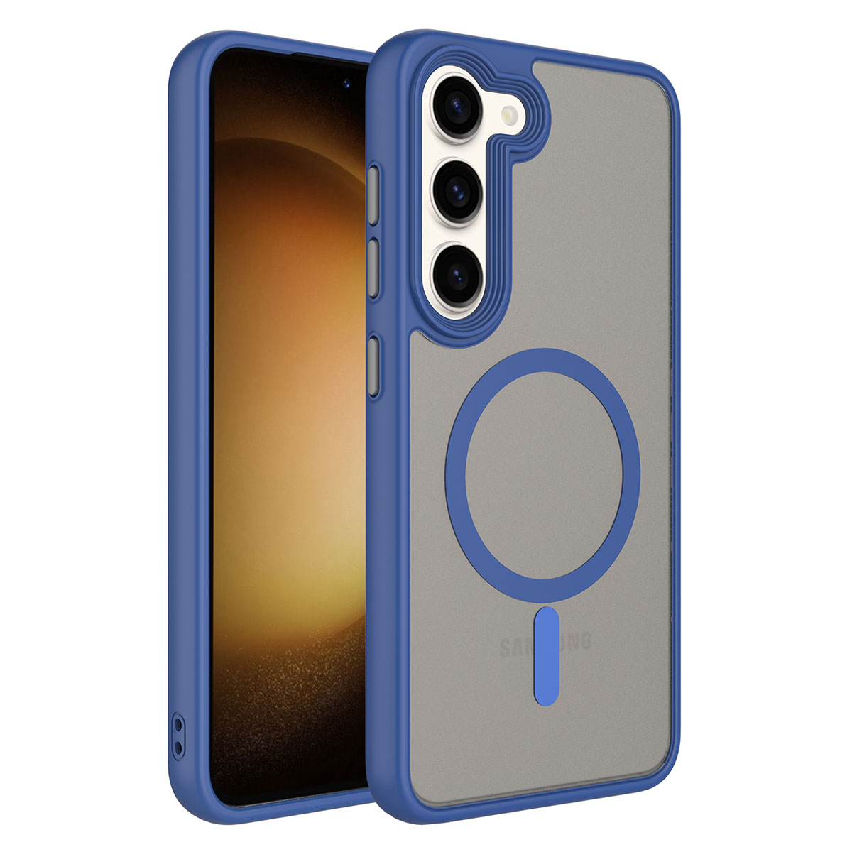Galaxy Uyumlu S23 Kılıf Mat Arka Yüzey Wireless Şarj Özellikli Zore Flet M-safe Kapak