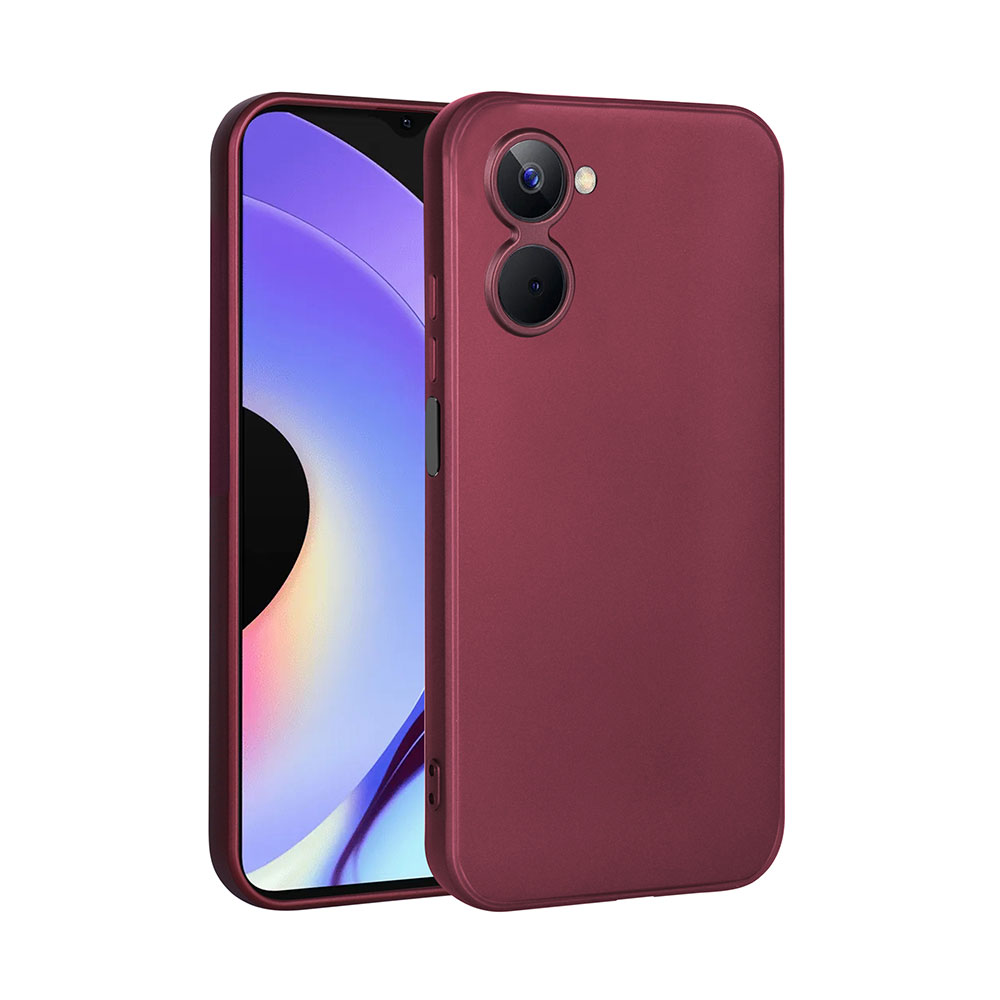 Realme 10 4G Kılıf Zore Premier Silikon Kapak-Mürdüm