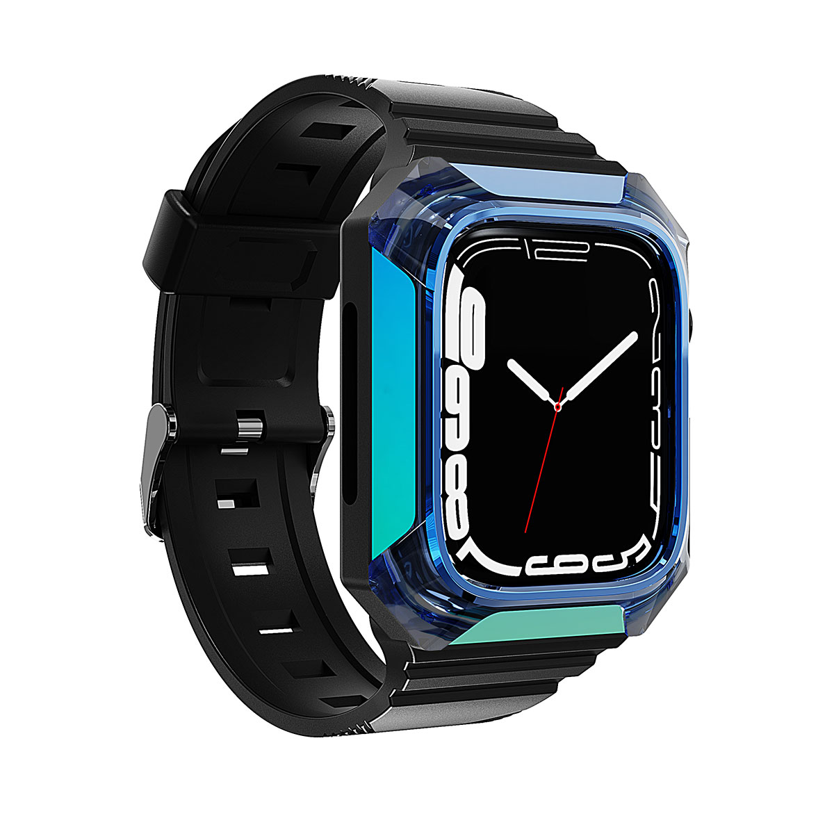 Watch 40mm Zore KRD-88 Sert PC Kasa Koruyuculu Silikon Kordon-Mavi