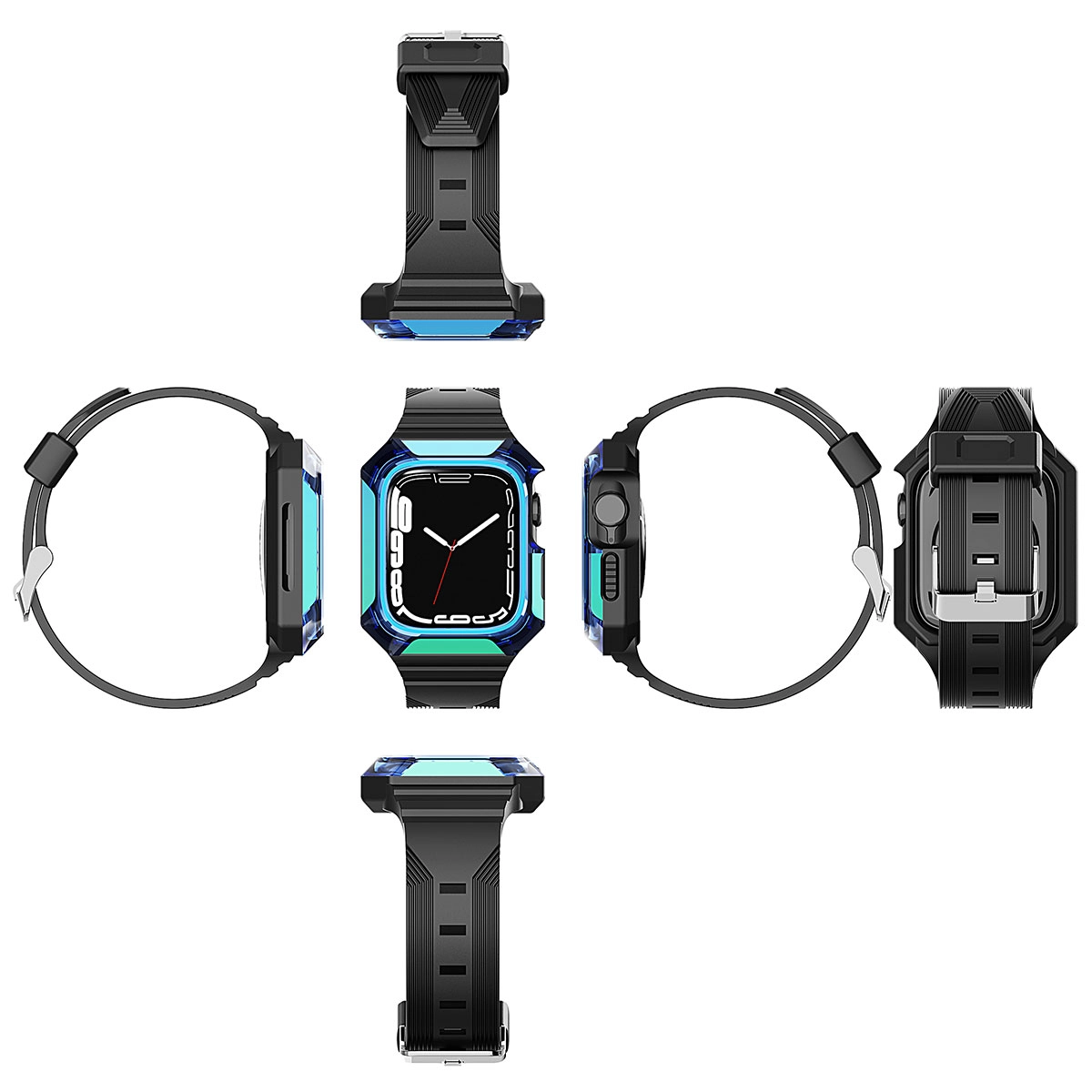 Watch 42mm Zore KRD-88 Sert PC Kasa Koruyuculu Silikon Kordon