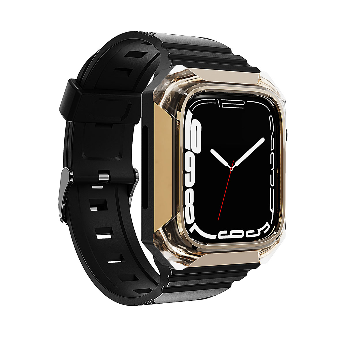 Watch 44mm Zore KRD-88 Sert PC Kasa Koruyuculu Silikon Kordon
