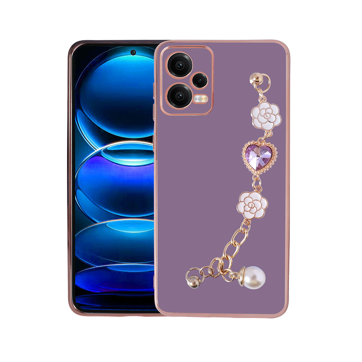 Xiaomi Uyumlu  Redmi Note 12 4G Kılıf El Tutamaçlı Kamera Korumalı Zore Taka Silikon Kapak-Mor