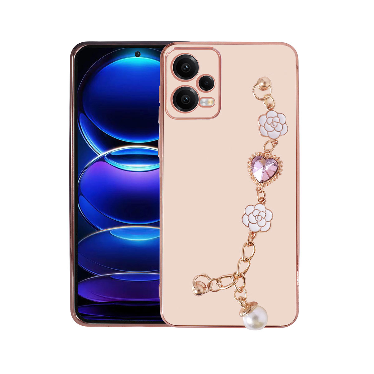 Xiaomi Uyumlu  Redmi Note 12 4G Kılıf El Tutamaçlı Kamera Korumalı Zore Taka Silikon Kapak-Pembe