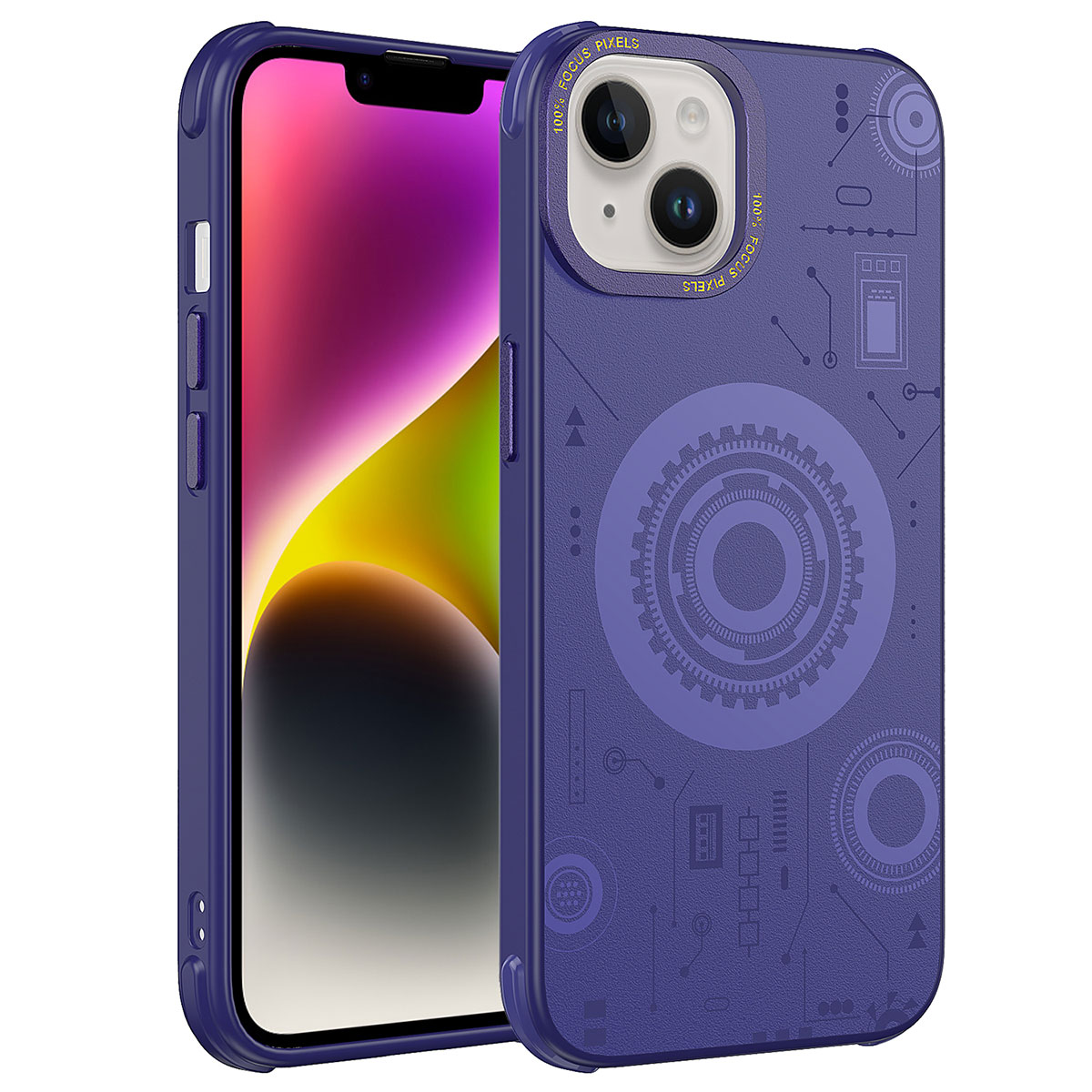 iPhone Uyumlu 14 Plus Kılıf Zore Wireless Şarj Özellikli Desenli Hot Kapak