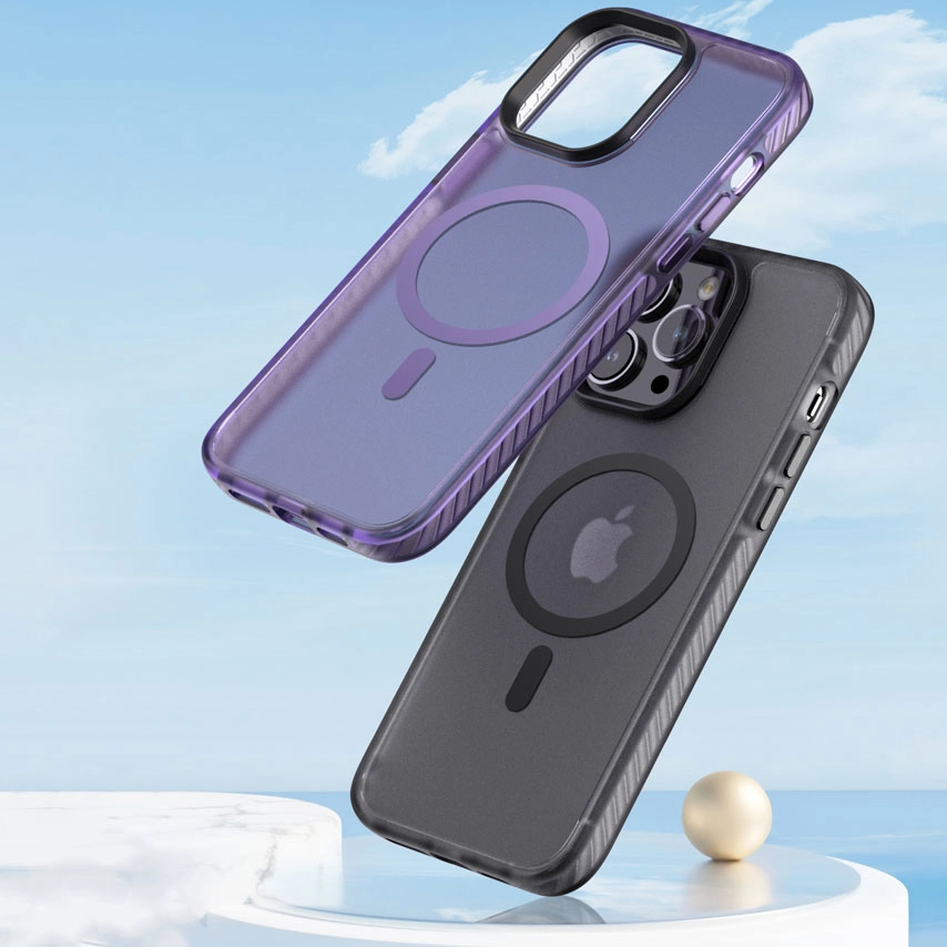 iPhone Uyumlu 14 Pro Kılıf Mat Arka Yüzey Wireless Şarj Özellikli Zore Locik Kapak