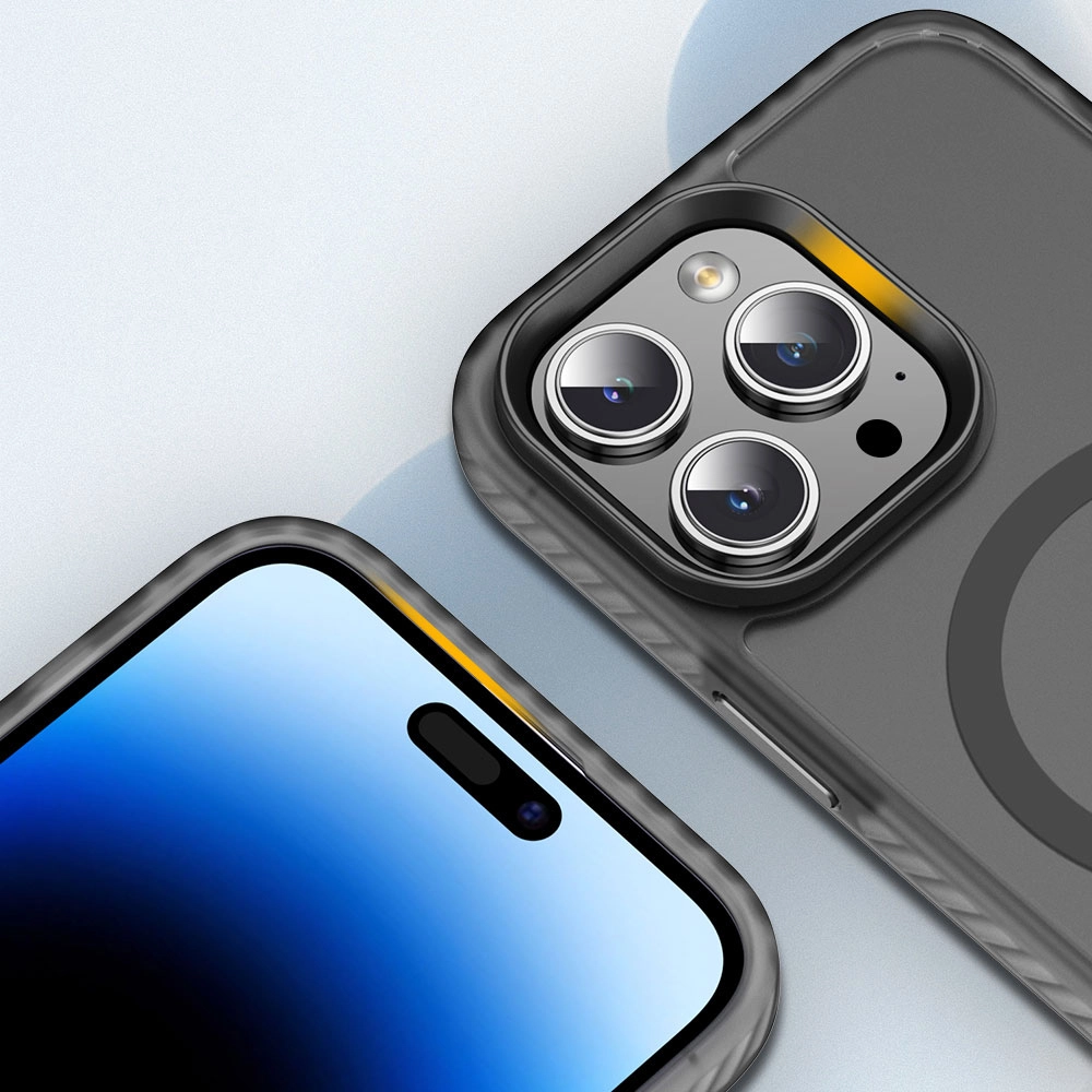 iPhone Uyumlu 14 Pro Kılıf Mat Arka Yüzey Wireless Şarj Özellikli Zore Locik Kapak