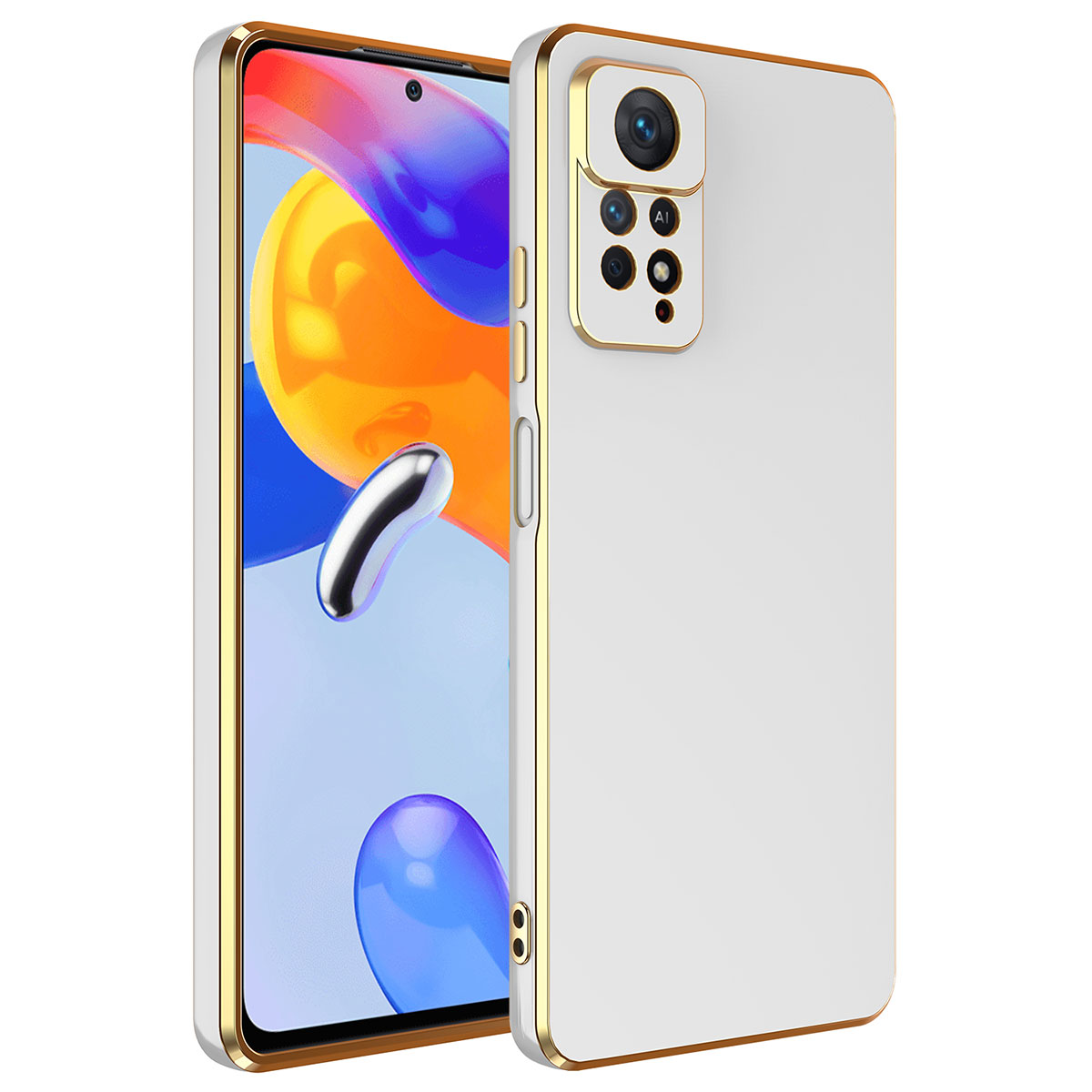 Xiaomi Uyumlu  Redmi Note 12 Pro 4G Kılıf Zore Bark Kapak-Beyaz