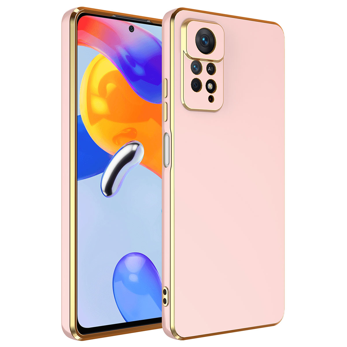 Xiaomi Uyumlu  Redmi Note 12 Pro 4G Kılıf Zore Bark Kapak-Rose gold