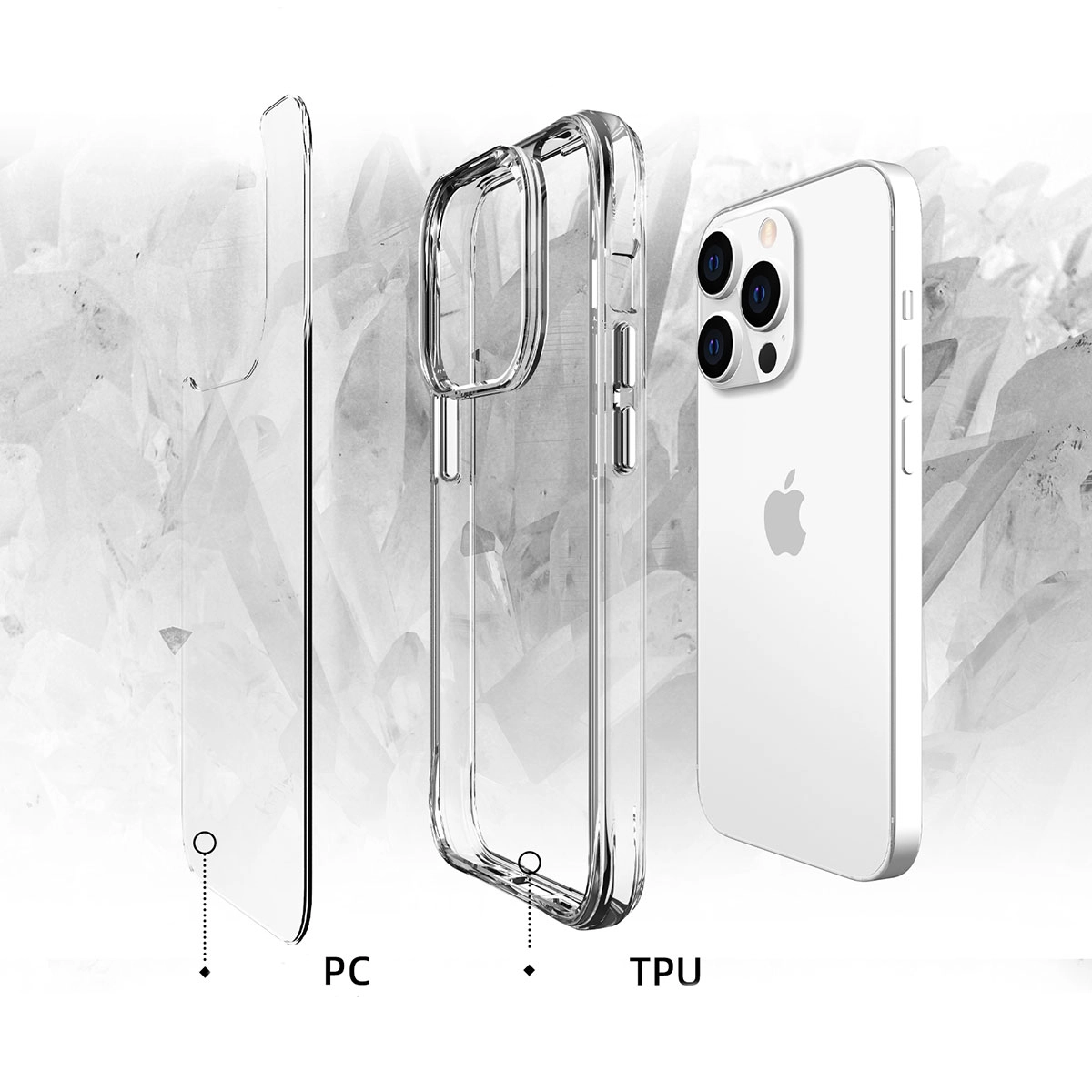 iPhone Uyumlu 14 Pro Kılıf Zore Şeffaf Ultra İnce Airbag Tasarımlı Okka Kapak