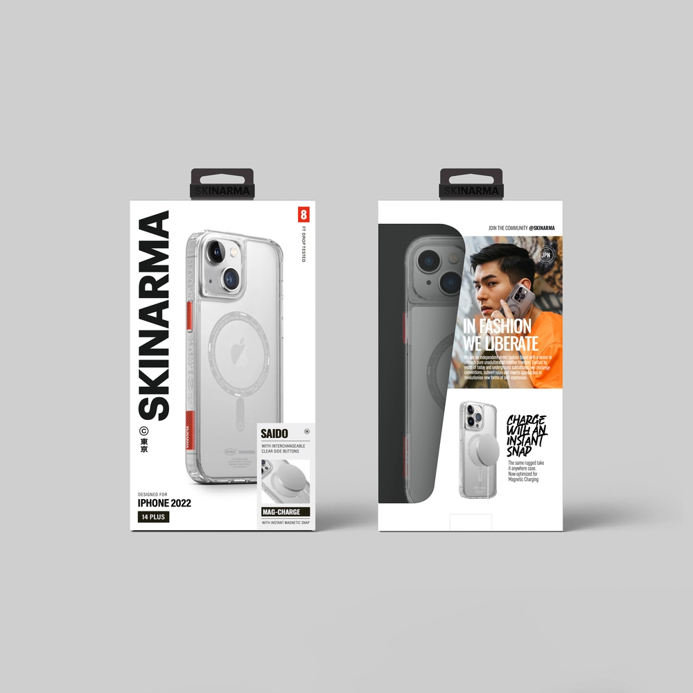 iPhone Uyumlu 14 Plus Kılıf SkinArma Şeffaf Airbag Tasarımlı M-safe Şarj Özellikli Saido Kapak