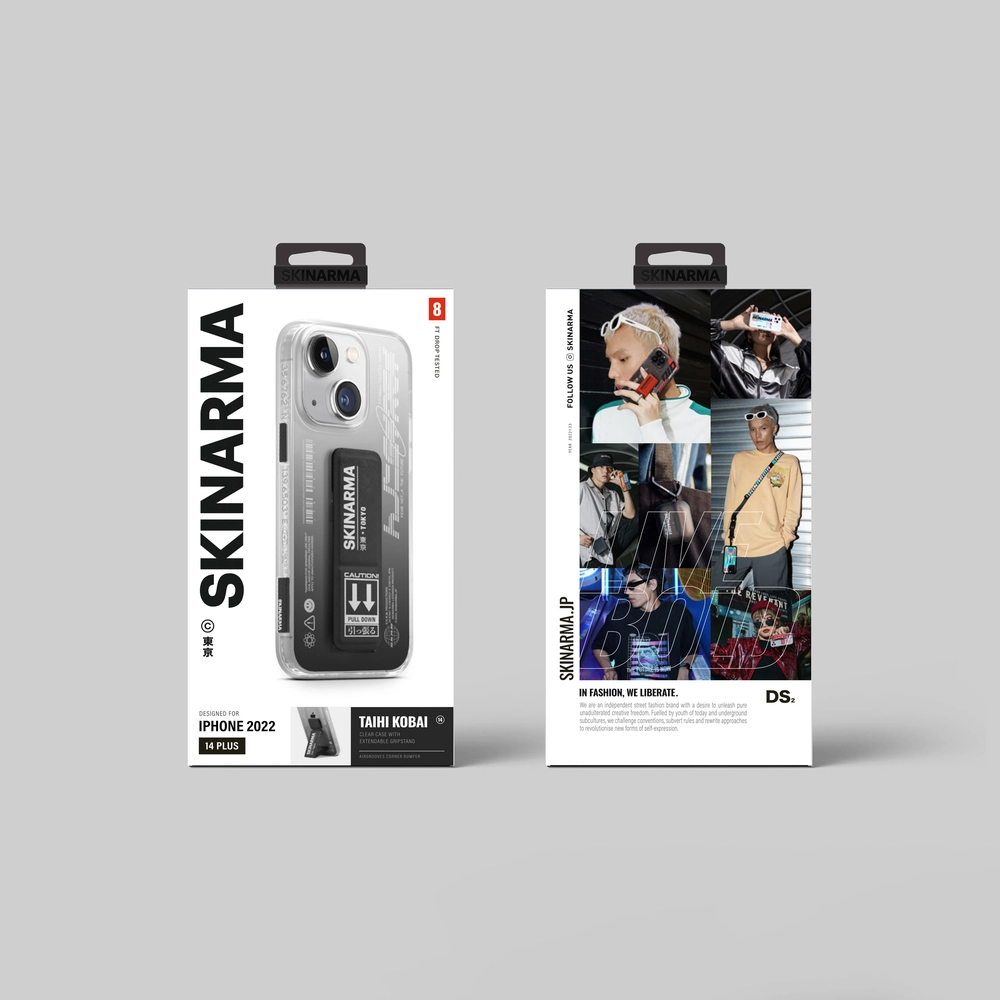 iPhone Uyumlu 14 Plus Kılıf SkinArma Standlı Şeffaf Tasarımlı Taihi Kobai Kapak