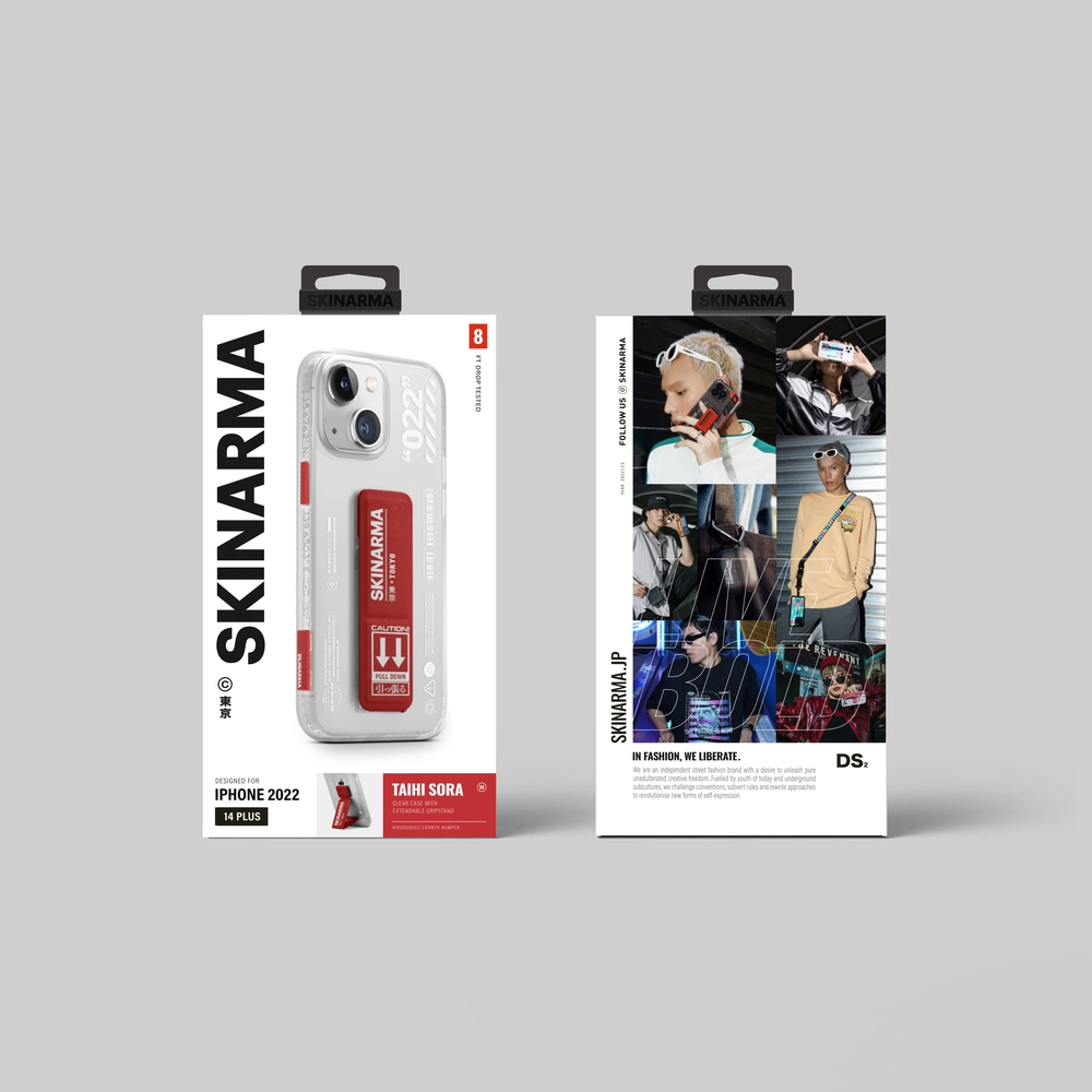 iPhone Uyumlu 14 Plus Kılıf SkinArma Standlı Şeffaf Tasarımlı Taihi Sora Kapak