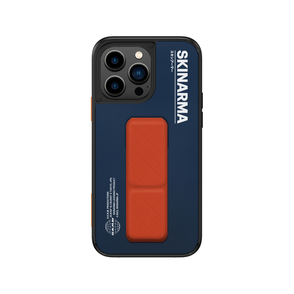 iPhone Uyumlu 14 Pro Kılıf SkinArma Standlı Deri Görünümlü Gyo Kapak-Mavi