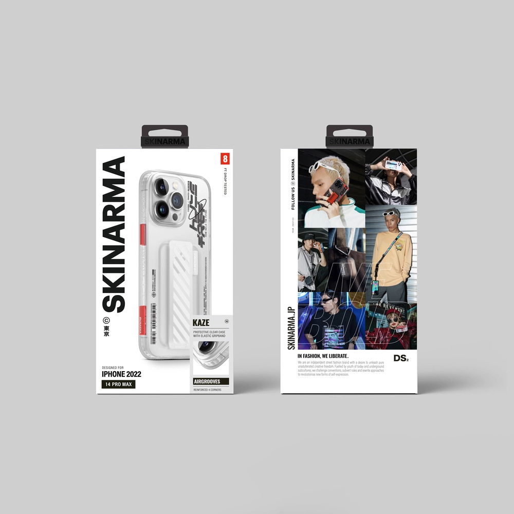 iPhone Uyumlu 14 Pro Kılıf SkinArma Şeffaf Desenli Kaze Kapak