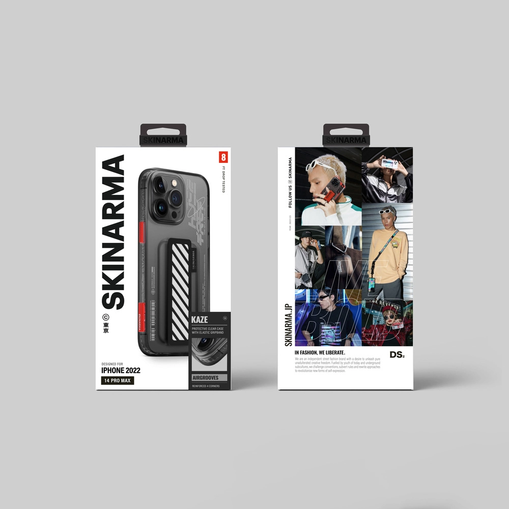 iPhone Uyumlu 14 Pro Max Kılıf SkinArma Şeffaf Desenli Kaze Kapak