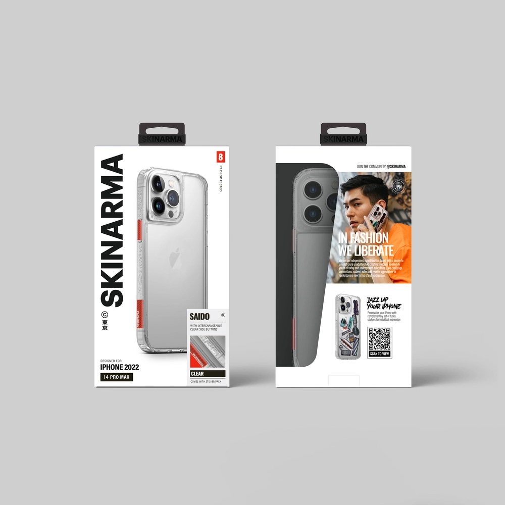 iPhone Uyumlu 14 Pro Max Kılıf SkinArma Şeffaf Airbag Tasarımlı Saido Kapak