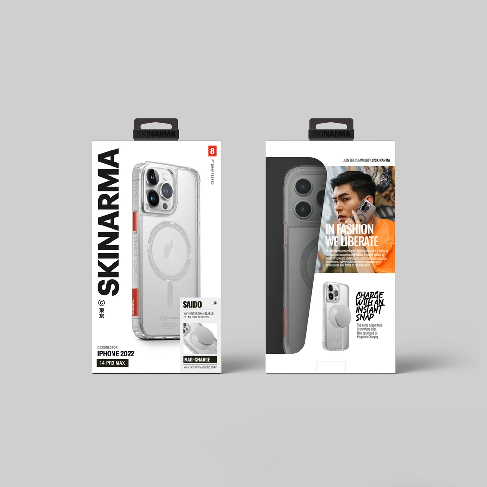 iPhone Uyumlu 14 Pro Max Kılıf SkinArma Şeffaf Airbag Tasarımlı M-safe Şarj Özellikli Saido Kapak