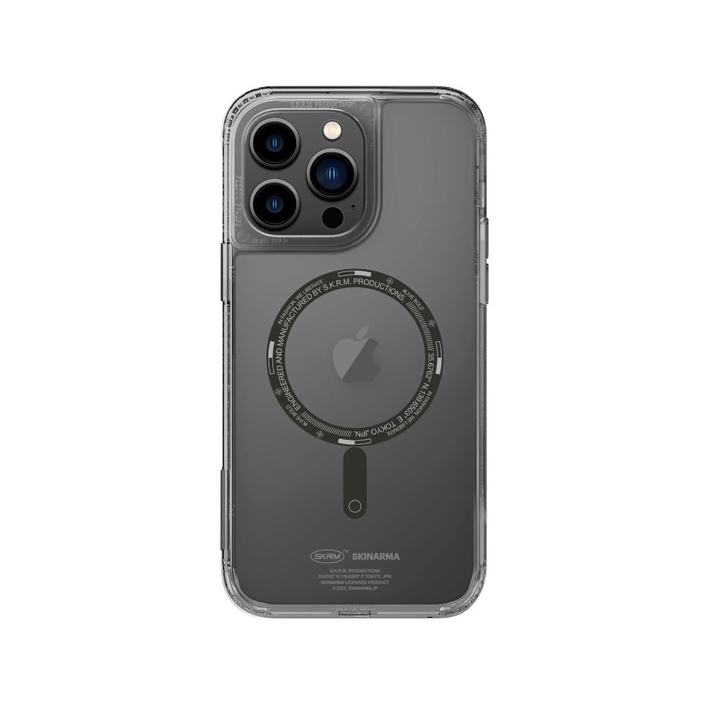 iPhone Uyumlu 14 Pro Max Kılıf SkinArma Şeffaf Airbag Tasarımlı M-safe Şarj Özellikli Saido Kapak-Füme