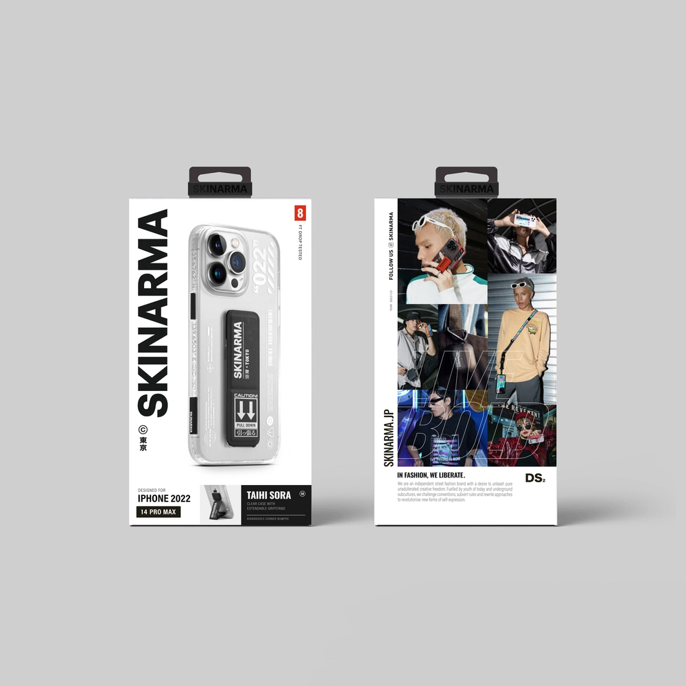 iPhone Uyumlu 14 Pro Max Kılıf SkinArma Standlı Şeffaf Tasarımlı Taihi Sora Kapak