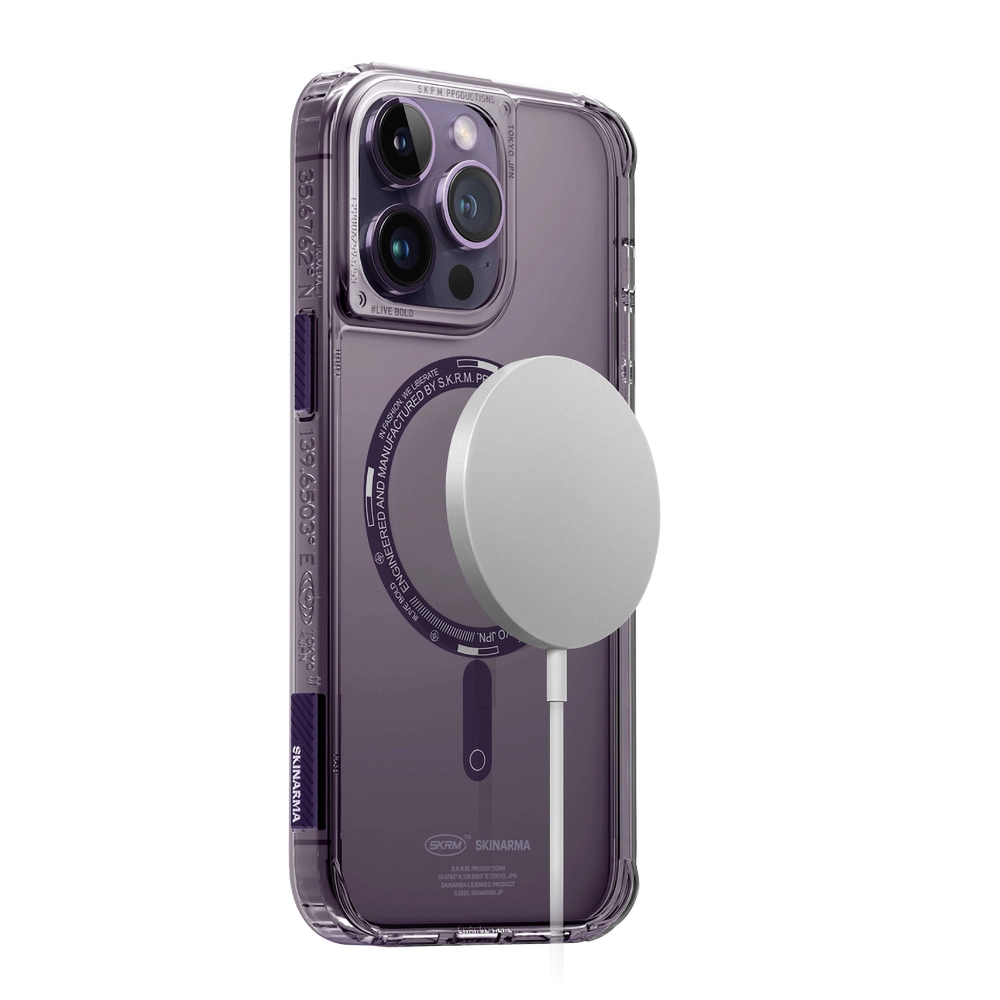 iPhone Uyumlu 14 Pro Kılıf SkinArma Şeffaf Airbag Tasarımlı M-safe Şarj Özellikli Saido Kapak