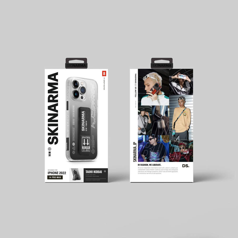 iPhone Uyumlu 14 Pro Kılıf SkinArma Standlı Şeffaf Tasarımlı Taihi Kobai Kapak