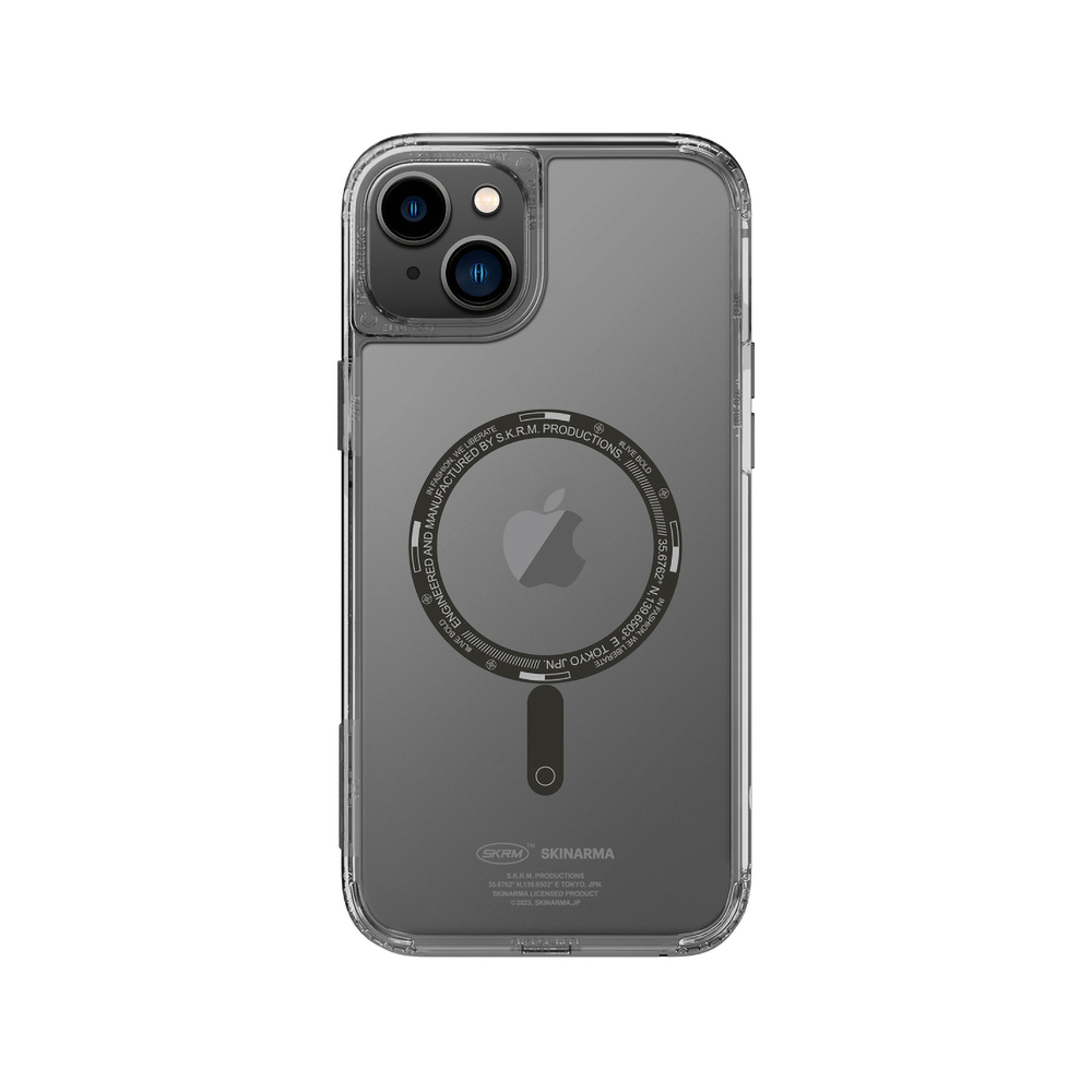 iPhone Uyumlu 14 Kılıf SkinArma Şeffaf Airbag Tasarımlı M-safe Şarj Özellikli Saido Kapak-Füme