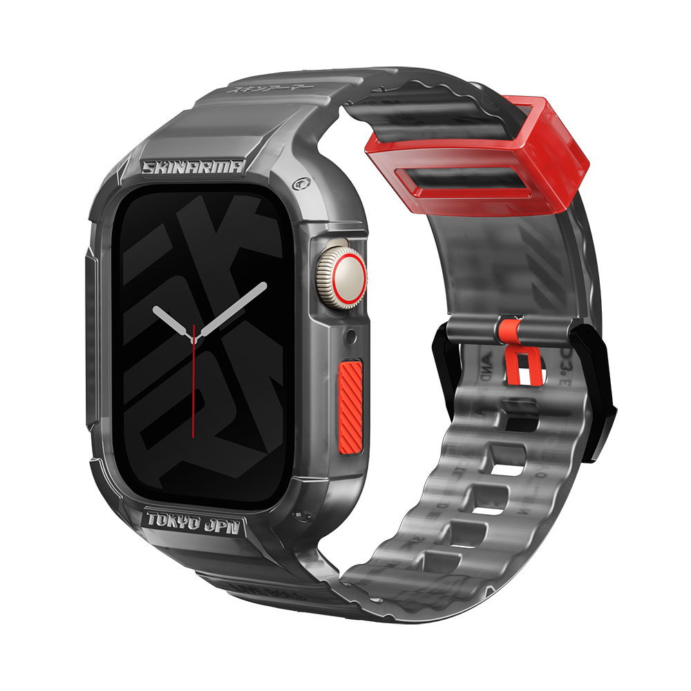 Watch 7 45mm SkinArma Saido Sert PC Kasa Koruyuculu Silikon Kordon-Füme