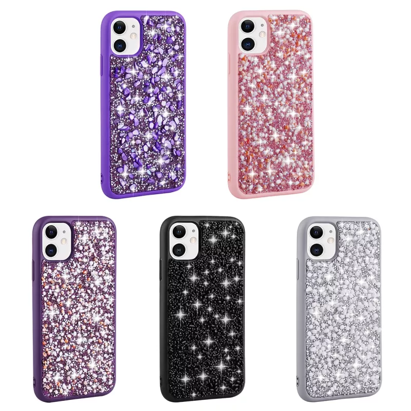 iPhone Uyumlu 11 Kılıf Parlak Taşlı Tasarım Zore Linea Kapak